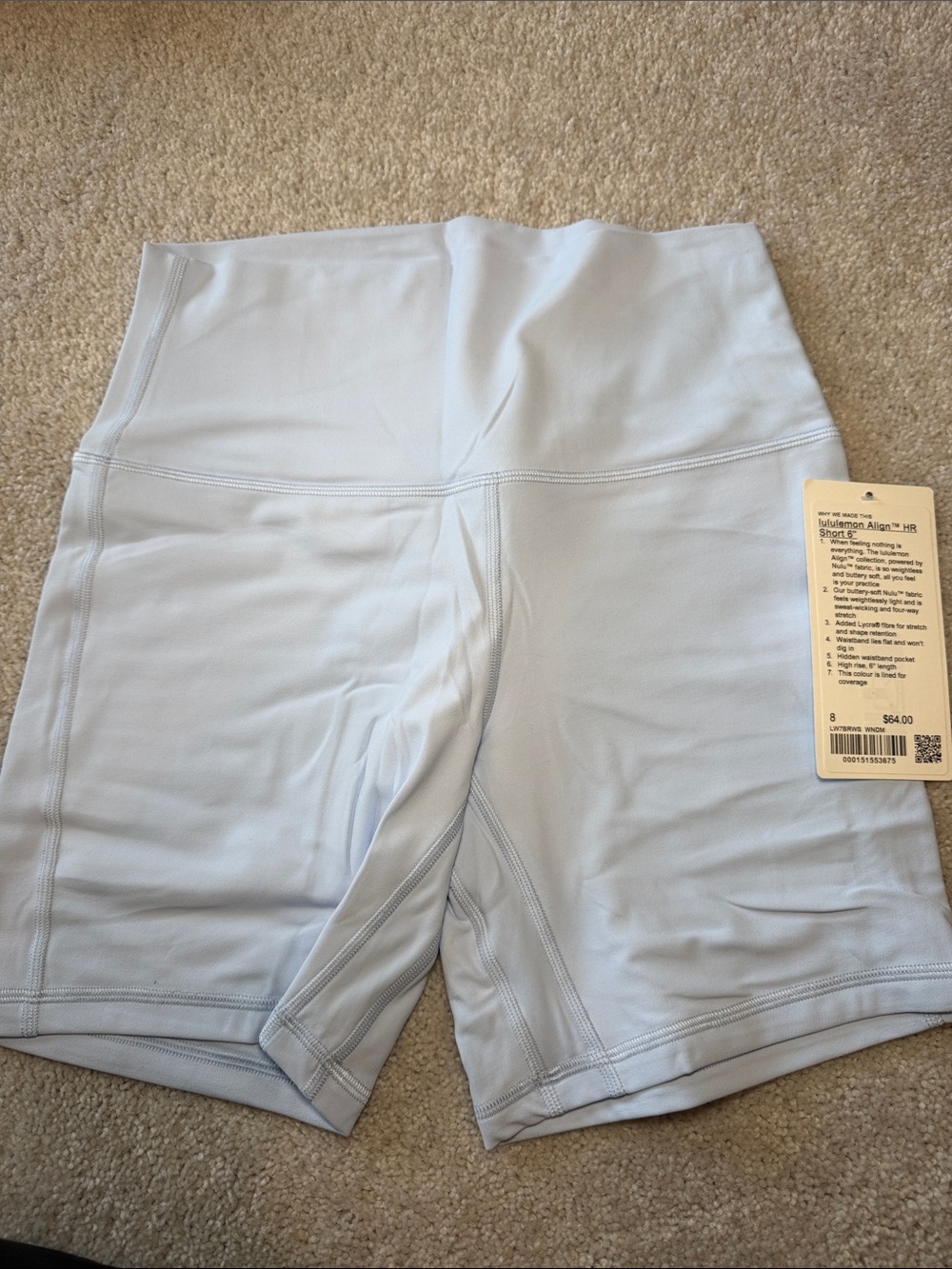 lululemon athletica Pale Blue High-Rise Bike Shorts